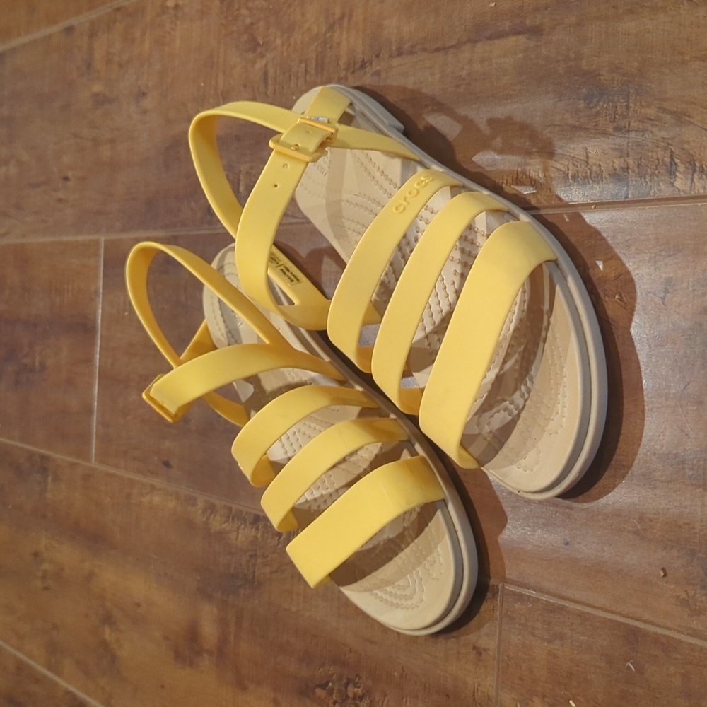 Yellow Croc Sandals size 8